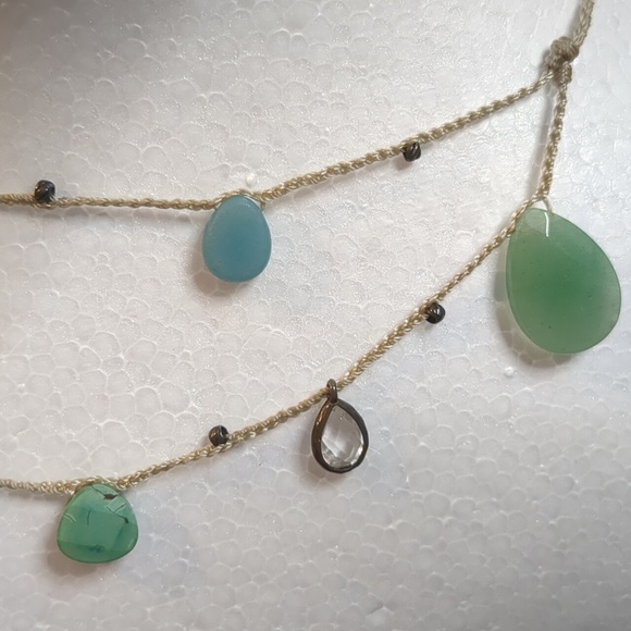 Silpada Cubic Zirconia Amazonite Howlite Turquoise Silver Knotted Necklace - Picture 7 of 9